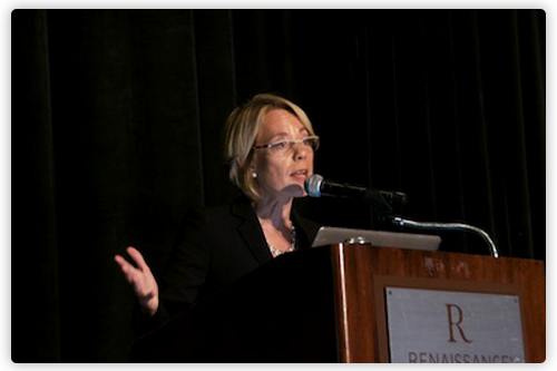 Dr. Margaret Moore delivering a talk