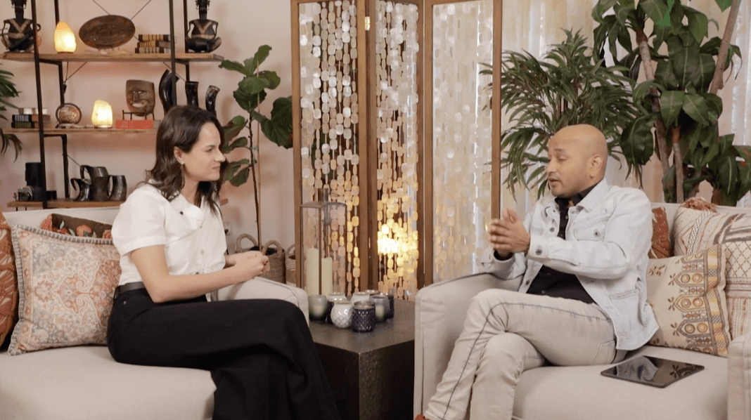 a man and a woman sitting on a couch