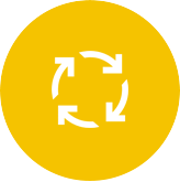a yellow button with a white letter
