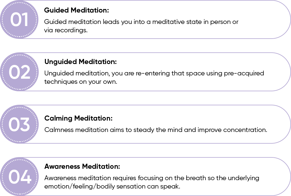 types of meditation coaching