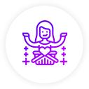 a purple logo with a skull